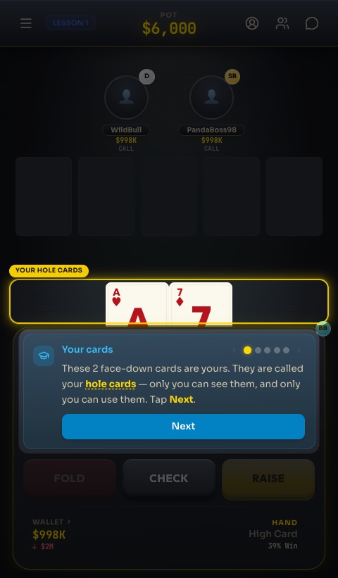 A guided lesson at the table